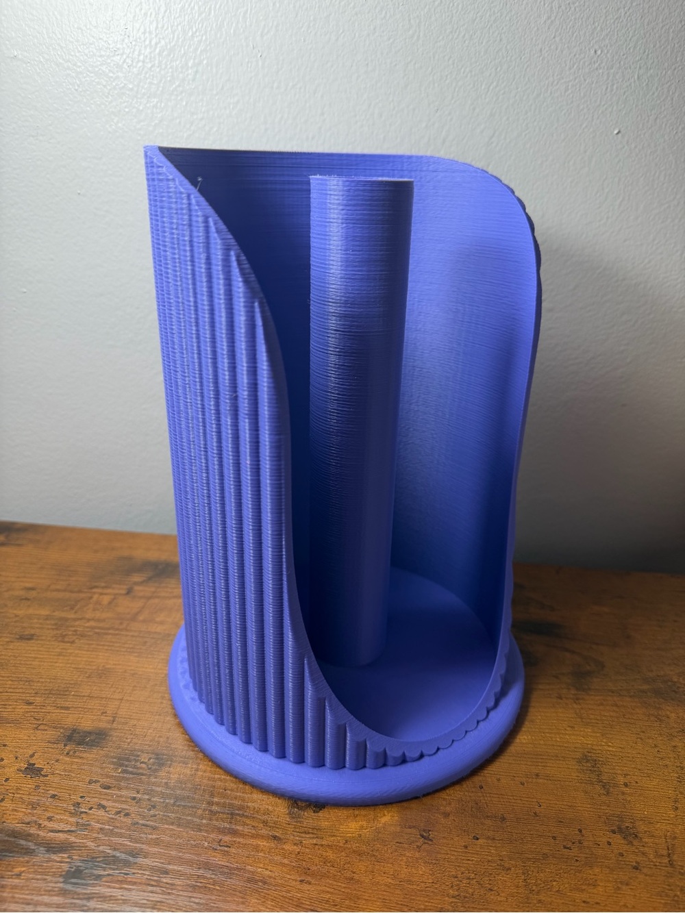 Modern Fluted 3D Printed Paper Towel Holder - Custom Colors Available